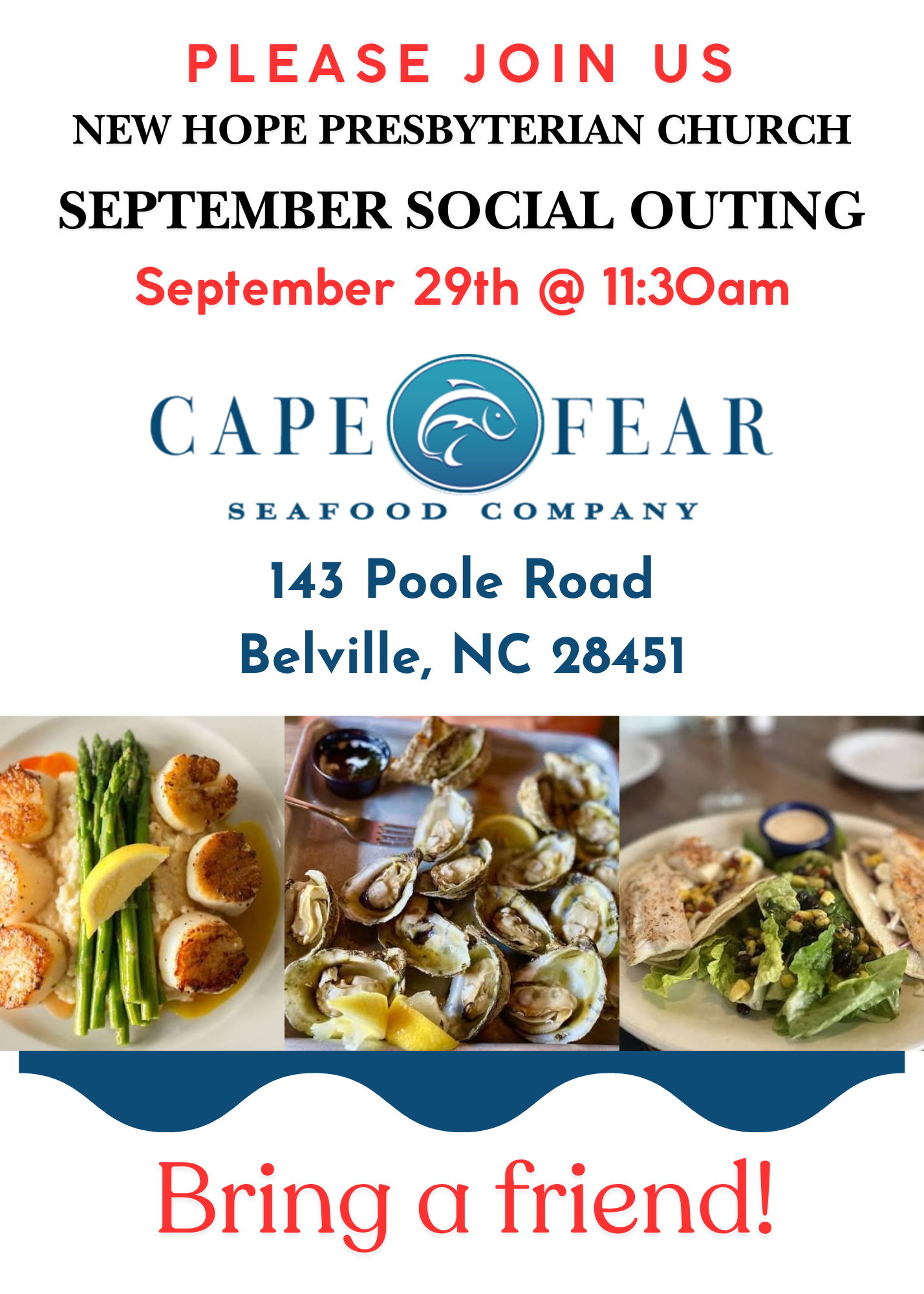Cape Fear Seafood Lunch Invite